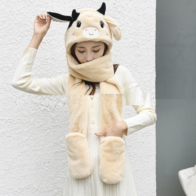 Ensemble d'hiver en peluche 3 pièces (gants, écharpe et bonnet)