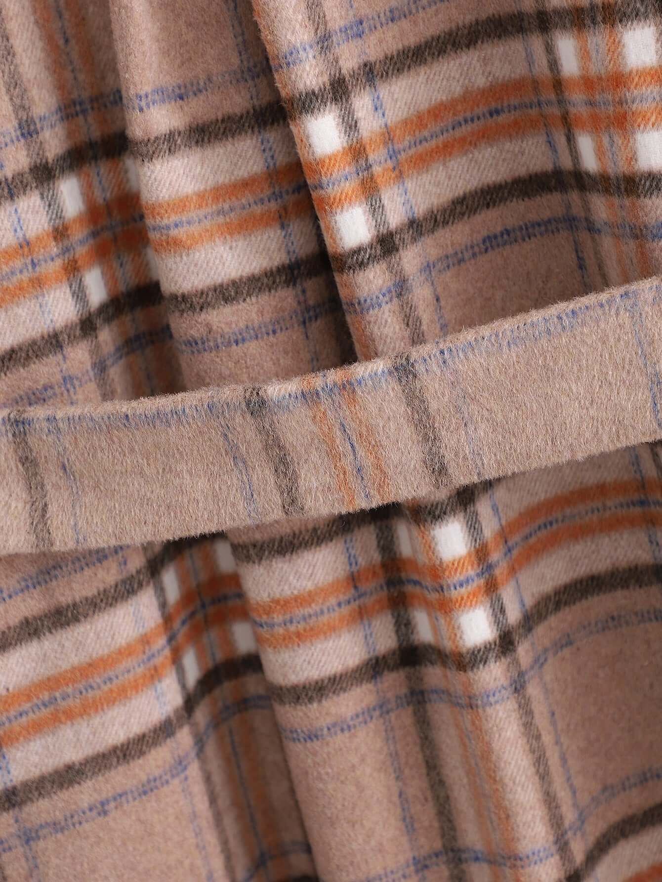 Autumn Wool Plaid Long Coat for Women