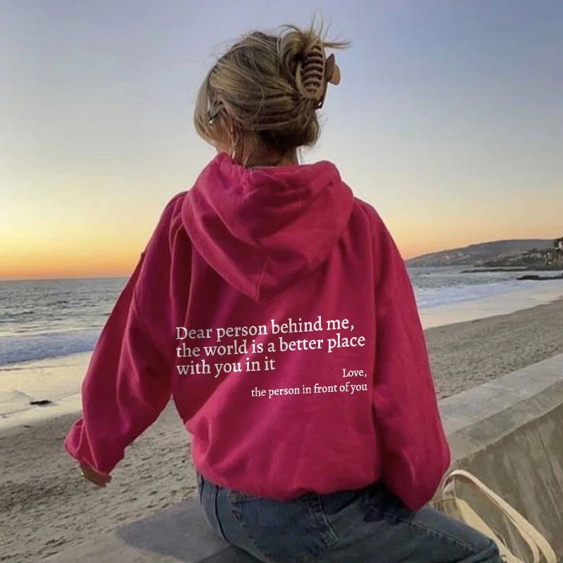 Dear Person Behind Me" Plush Hoodie – Unisex null