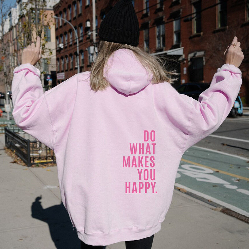 Happiness First Hoodie – Loose Fit null