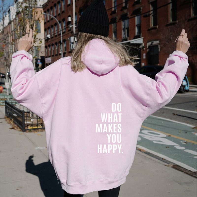 Happiness First Hoodie – Loose Fit null