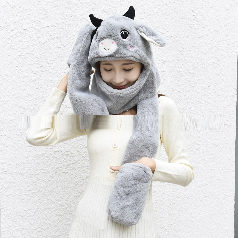 Plush Winter 3-Piece Set (Gloves, Scarf & Hat)