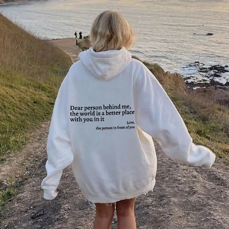 Dear Person Behind Me" Plush Hoodie – Unisex null
