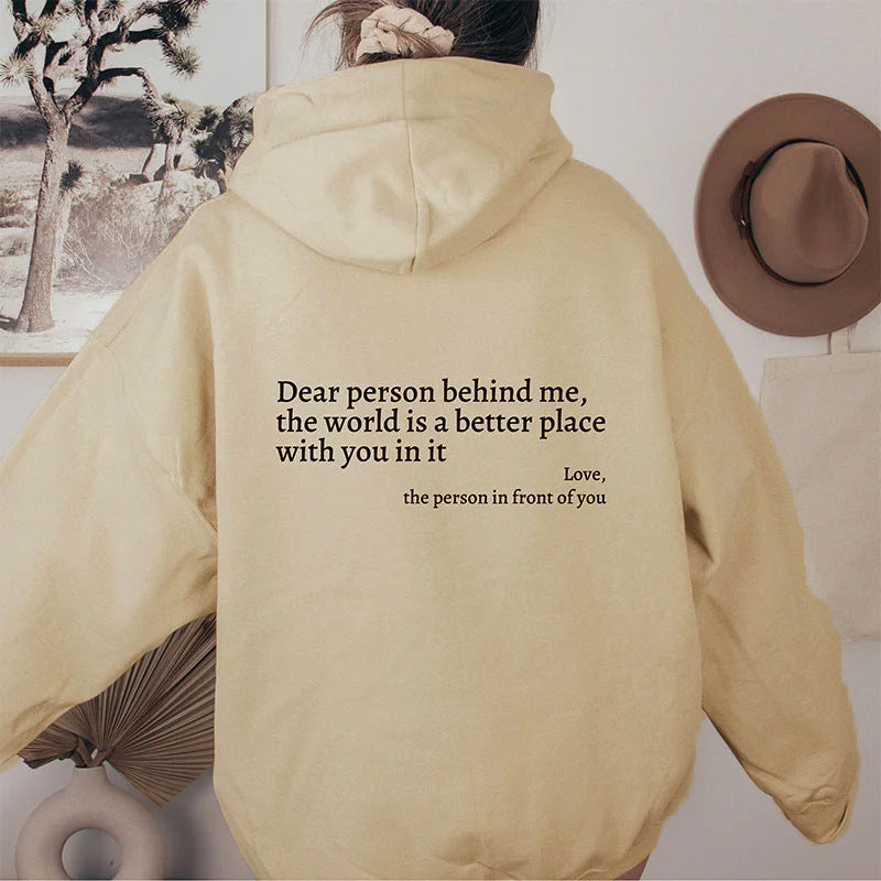Dear Person Behind Me" Plush Hoodie – Unisex null