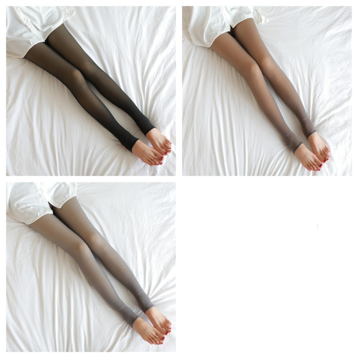 Plus Size Fake Translucent Fleece Lined Winter Tights