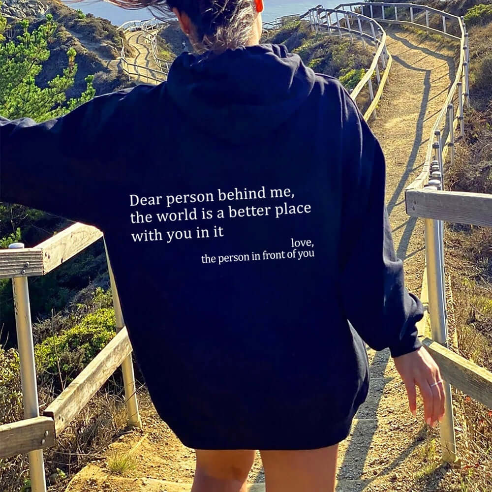 Dear Person Behind Me" Plush Hoodie – Unisex null