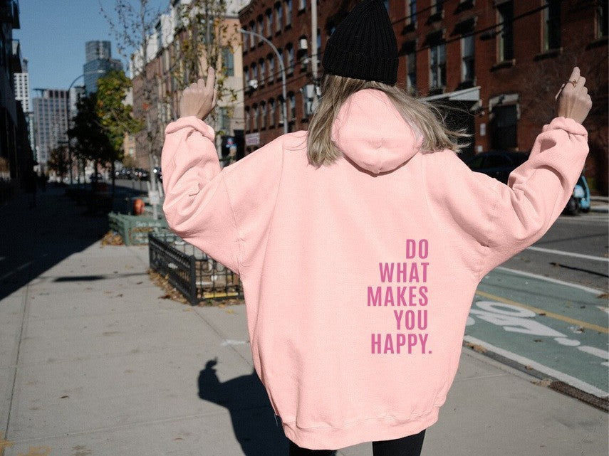 Happiness First Hoodie – Loose Fit null