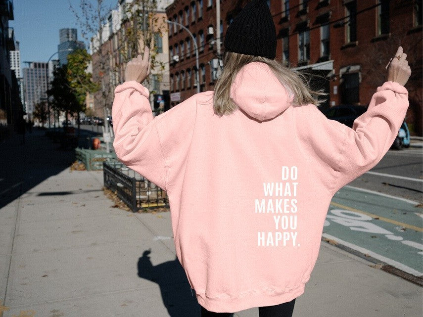 Happiness First Hoodie – Loose Fit null